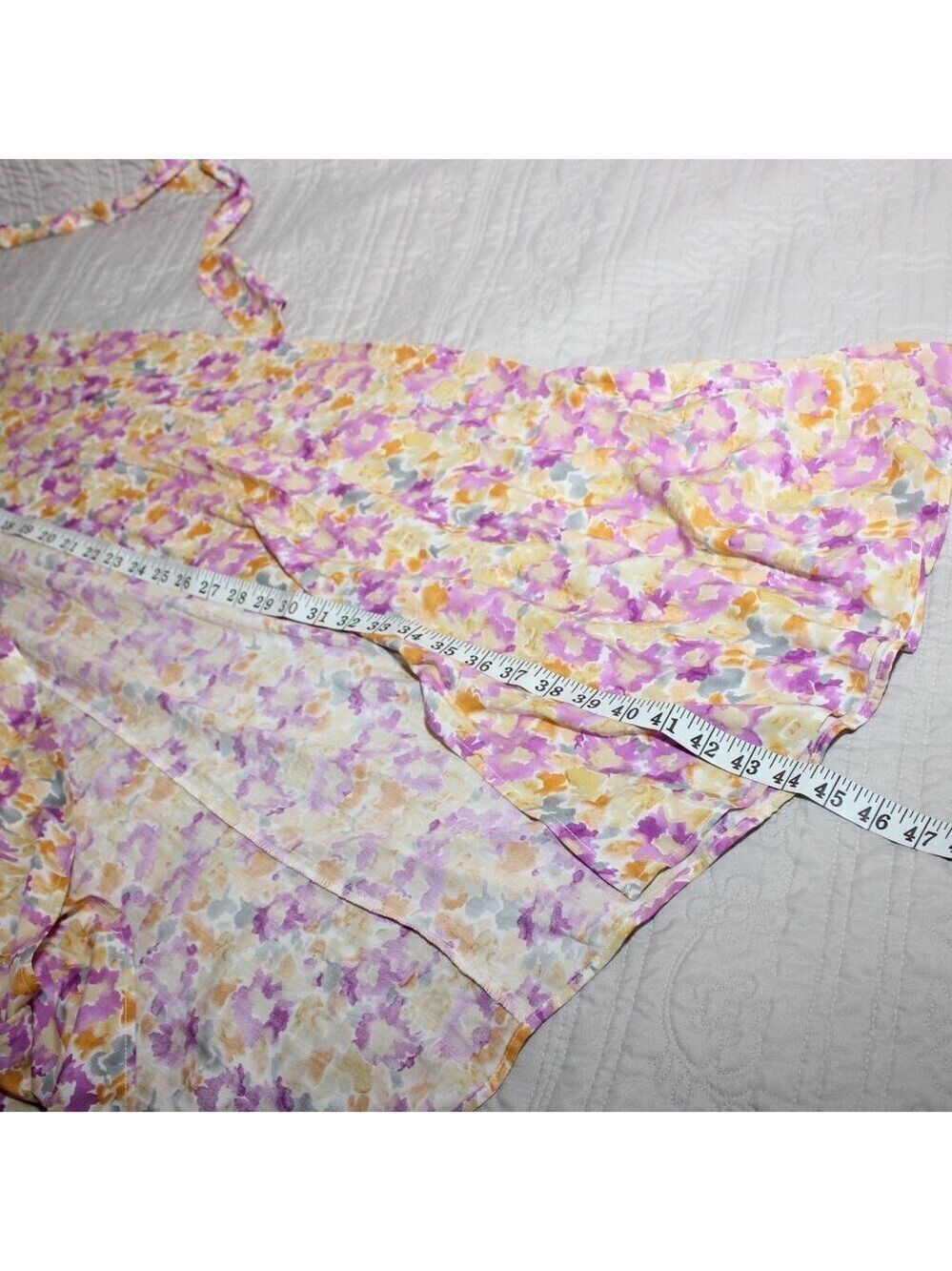 Showpo Womens Dyliah Frill Plunge Maxi Dress Floral Thigh High Split Size 14 NWT - Picture 10 of 11